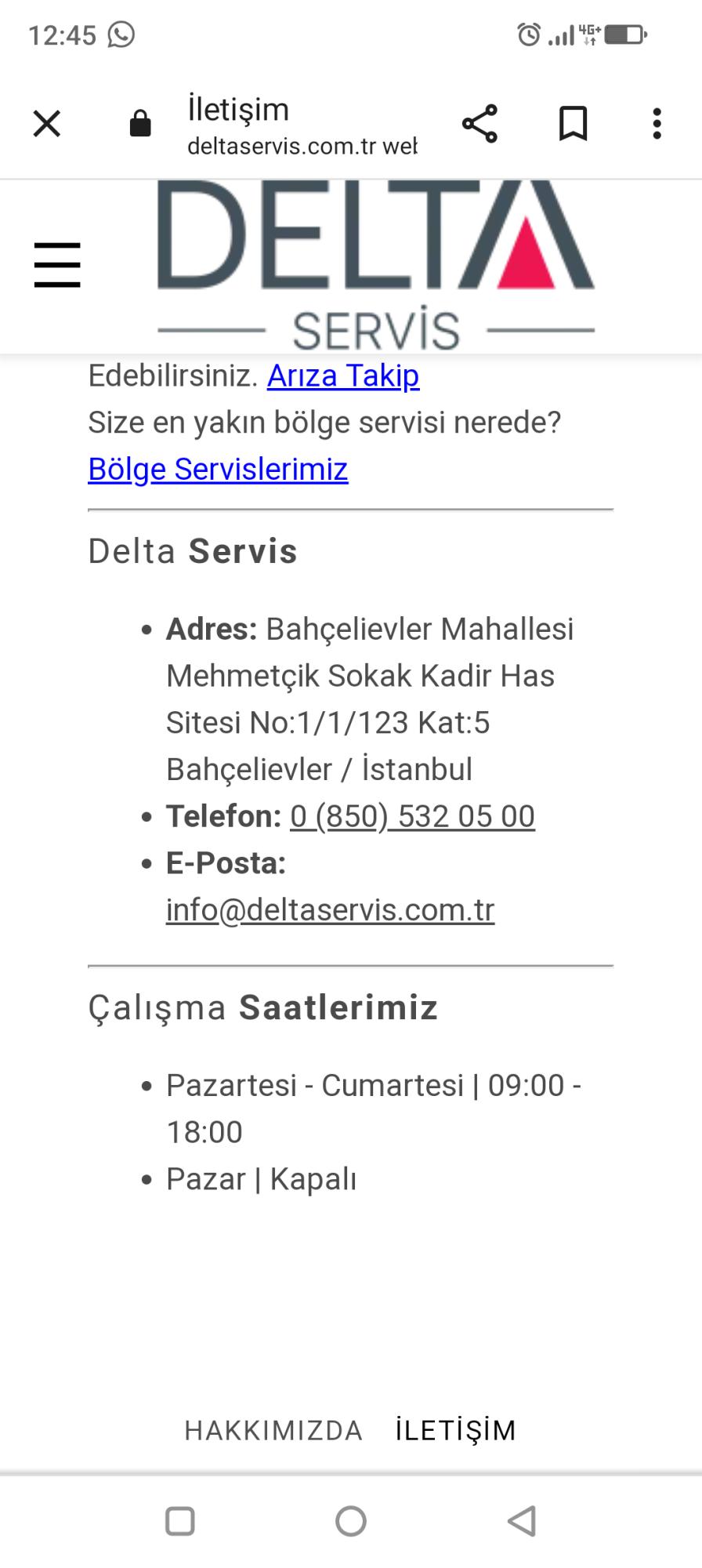 Delta Servis Çalışma Saatleri Karmaşası Ve İlgisiz Müşteri Hizmetleri -  Şikayetvar