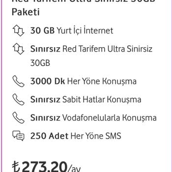 Vodafone Tarife Ücreti 2