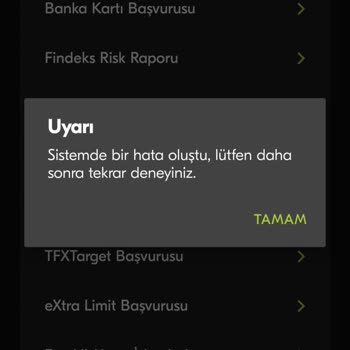 Türkiye Finans Mobil İnternet Bankacılığından İşlem Yapılamıyor!