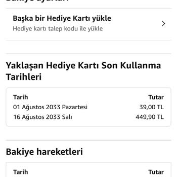 Amazon Türkiye 488,9 TL İlk Hediye Bakiyemi Kullandırtmıyor