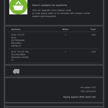 Dyson Kusurlu Ürün Değişim Yapmaması