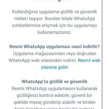 WhatsApp'ta Sorun Var