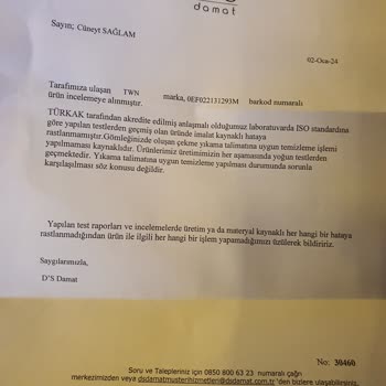 DS Damat Hatalı Ürün Kabahatini Kabullenmiyor