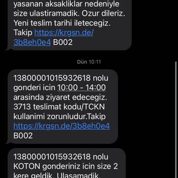 Koton Siparişimde Yaşanan Teslimat Sorunları
