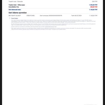 Sunexpress Bilet İadesi Sıkıntısı