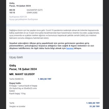 Sunexpress Bilet İadesi Sıkıntısı