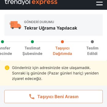 Trendyol Expressin Dağıtıma Çıkan Kargoyu Teslim Etmemesi