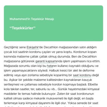 Decathlon Kol Saati Kordonu Garanti Problemi