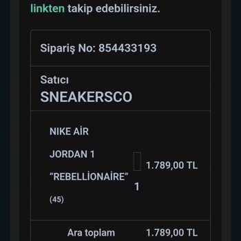 Sneakersco Ürünümü Göndermiyor