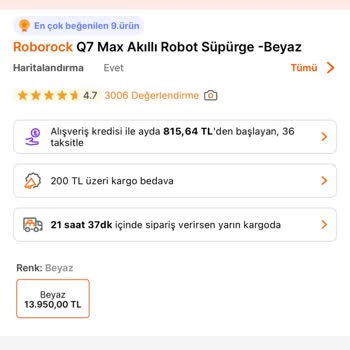 Roborock Q7 Max Hacker Lar Satışta Hepsiburada'da