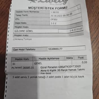 Güral Porselen Kalite Ve İletişim Sorunuyla Karşılaştığım Alışveriş Deneyimi