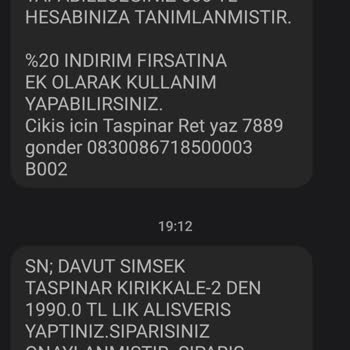 Taşpınar Alışveriş Merkezleri Hesabınıza Aktarılmış Parayı Kullanıyorum