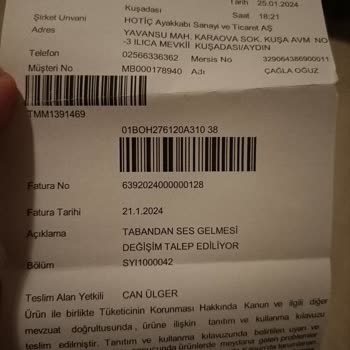 Hotiç Defolu Ayakkabısını İade Almıyor