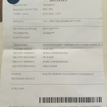 Mavi Hatalı Ürünün Yenisini Vermiyor