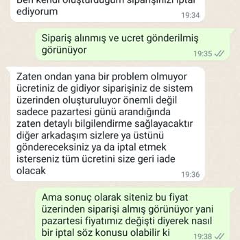 Ceyizedairhersey.com Zam Gelecek Diye Ek Ücret İstenip Siparişin İptal Edilmesi!