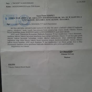 İstanbul Bilişim A. Ş Para İadesini Yasal Ticari Faiziyle İstiyorum.