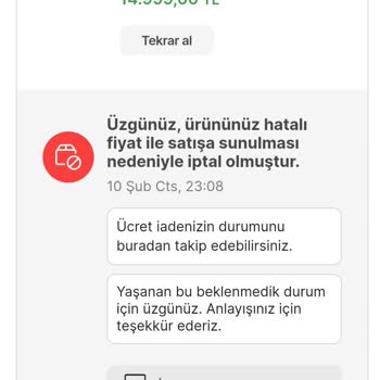 Hepsiburada Nin Siparişimi İptal Etmesi.