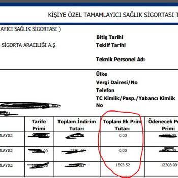 Bupa Acıbadem Sigorta Bupa Acıbadem Yenileme / Ek Prim Bahanesi