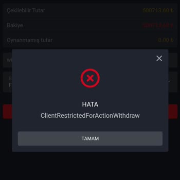 VayCasino Çekim Yapılmıyor Çekim Kısıtlaması Getirmişsiniz Bana