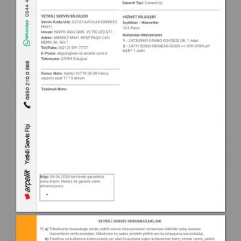 Arçelik Müşteri Hizmetlerinin Vurdumduymazlığı