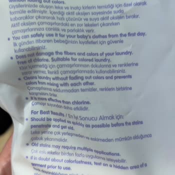 Ebebek Leke Sökücü Çamaşır Suyu Etkisi