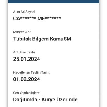 Kamusm AGT Kurye Teslim Olmayan Gönderi