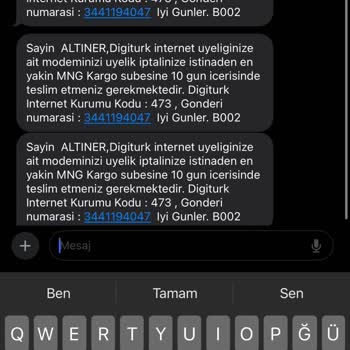 Digiturk İnternet Aboneliği İptali Ve Modem Teslimi