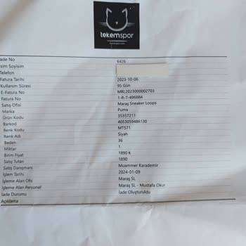 Sneaker Loops Kalitesiz Ürün Ve İlgisiz Hizmet Deneyimi