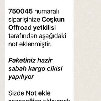 Offroad.ist Offroad İstanbul Gönderilmeyen Sipariş Ve Cevapsız Kalan Taleplerim