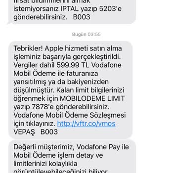 Vodafone Faturaya Yansıyan Abonelik Ücret İptali