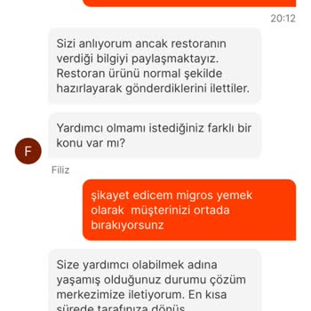 Migros Yemek Müşterisine Sahip Çıkmıyor