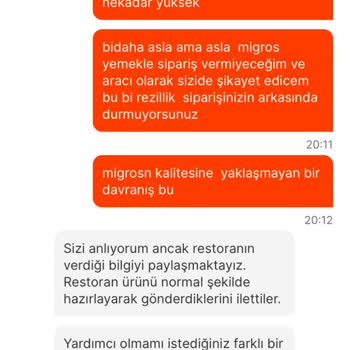 Migros Yemek Müşterisine Sahip Çıkmıyor