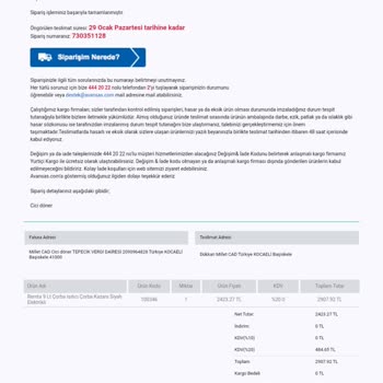 Avansas.com Ürününün Arkasında Durmuyor