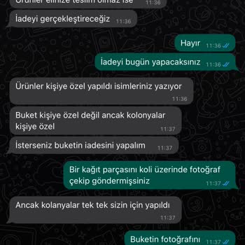 Frezyabukett (Instagram) Frezyabukett Kargoya Verdiğim Dediği Ürünlerin İadesini Hakkında