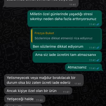 Frezyabukett (Instagram) Frezyabukett Kargoya Verdiğim Dediği Ürünlerin İadesini Hakkında