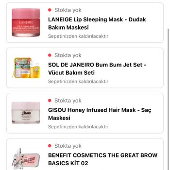 Sephora Online Uygulama Stok Sorunu