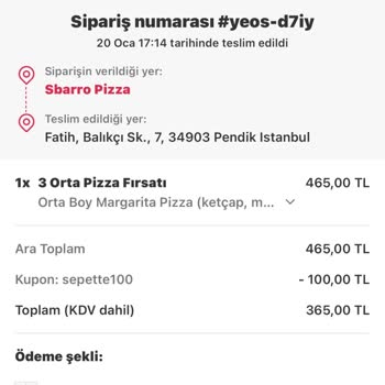 Yemek Sepeti Para İadesi Yapmıyor