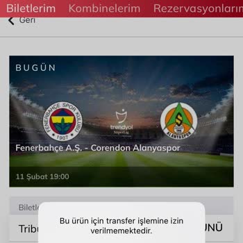 Passolig Bilet Maçını Transfer Edilmiyor