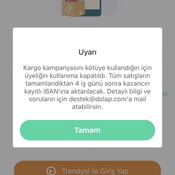 Dolap Hesabım Kapatıldı