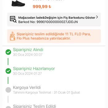 FLO Ayakkabı Siparişim Halen Gelmedi