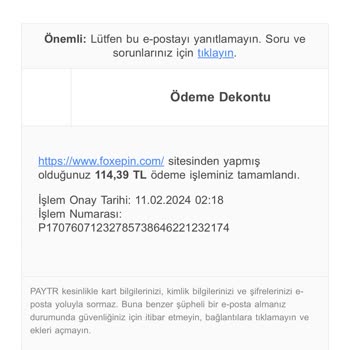 Foxepin.com Foxepin Para İadesi Yapmıyor