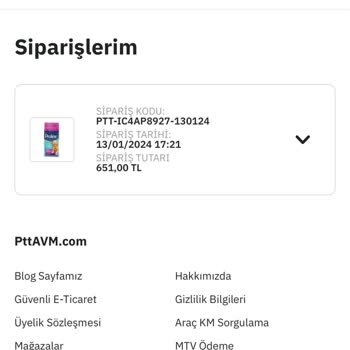 Gerçekleştirilmeyen Epttavm İnternet Siparişi