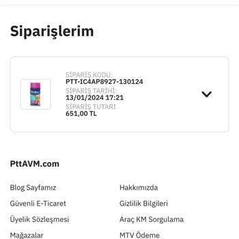 Gerçekleştirilmeyen Epttavm İnternet Siparişi