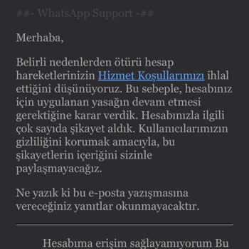 WhatsApp Hesabımı Durduk Yere Sildiler