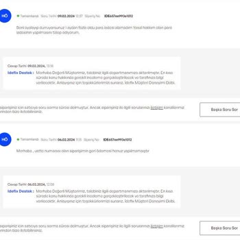 İdefix Ürünü İade Aldı Parasını Ödemedi