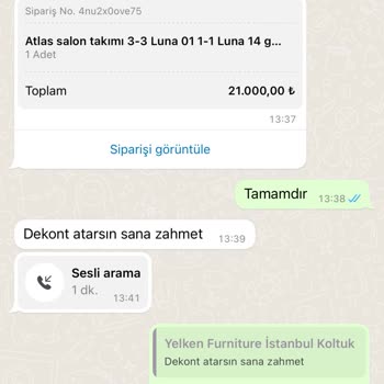 Sefaköy Yelken Furniture Diğer İsmi Laviva Ürün Teslim Etmiyor