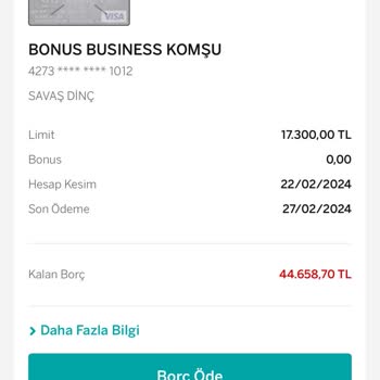 Garanti BBVA Borcum Ödendiği Halde Borç Gözükmekte