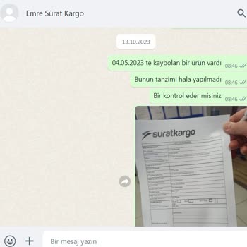 Sürat Kargo Genel Müdürlük Kaybolan Kargolarımın Tanzim Edilmemesi