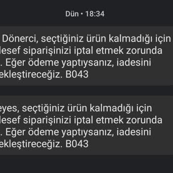 Yemeksepeti Karttan Para Çekip Siparişleri İptal Ediyor.