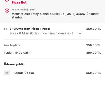 Yemeksepeti Pizza Hut Yanık Pizza Hüsranı